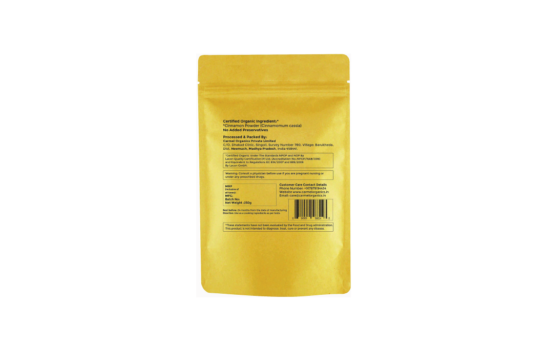 Carmel Organics Cinnamon Powder    Pack  250 grams